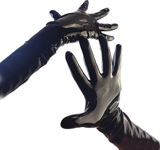 100% LATEX Handschoenen Lang Zwart