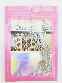 Strass ketting lint 1 meter steentjes touw diamantjes crystal naaien knutselen versieren glitter