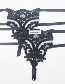 BamBella® - Handschoenen Kort Zwart kant- dames