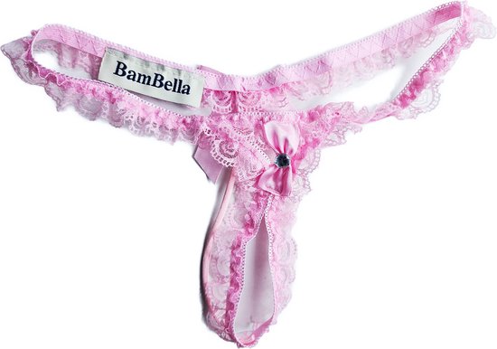 BamBella ® - String Kruisloos - One size - Sexy Roze Erotische onderbroek Heren