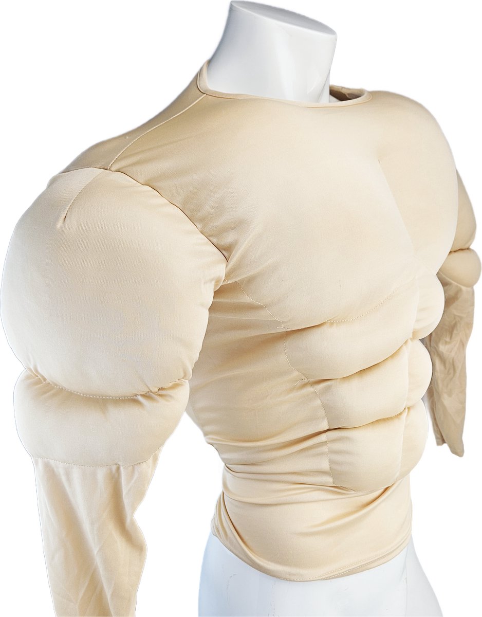 BamBella® -Gespierde man - verkleed kleding carnaval spieren grote brede kerel feest kleding trui kostuum 6pack 6pak