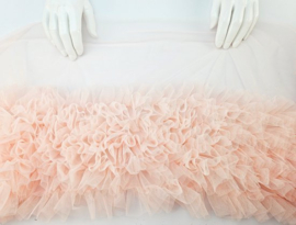 BamBella® Naai band - Breed mesh Kant rushes tutu tule tulle Roze - Sier afwerk band kleding maken