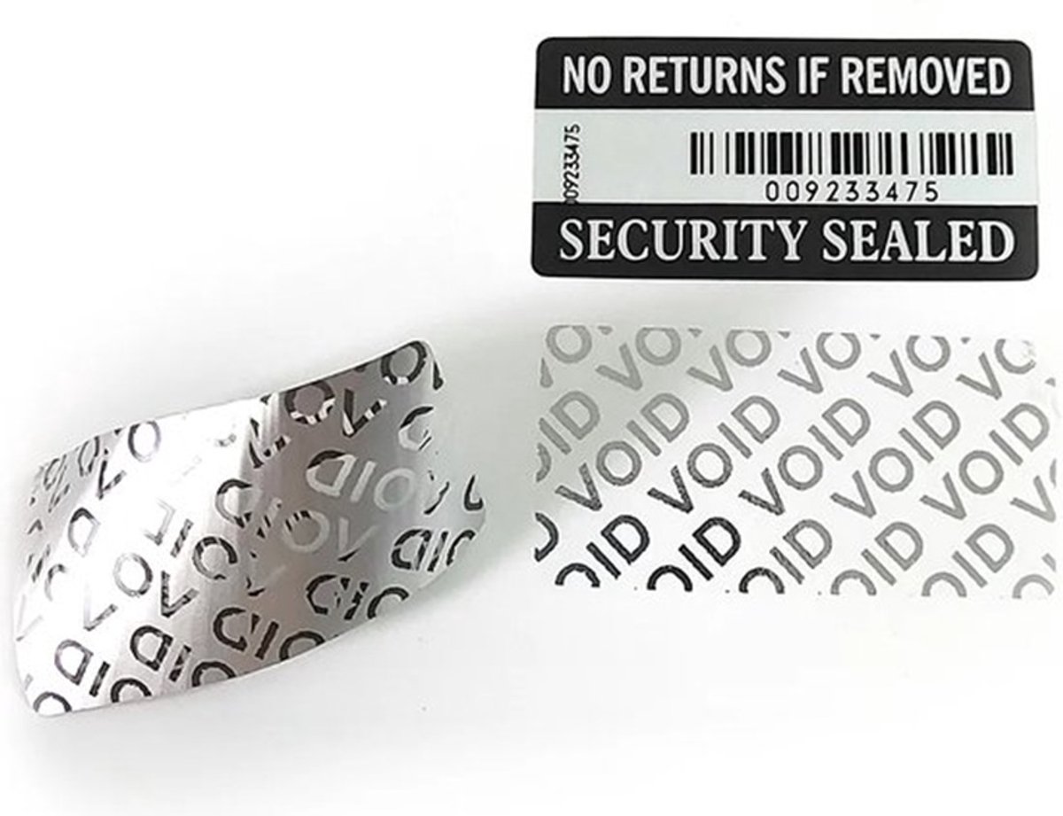 Verzegeld stickers 100 stuks labels webshop doos verpakking verzegelen garantie security seal tamper proof
