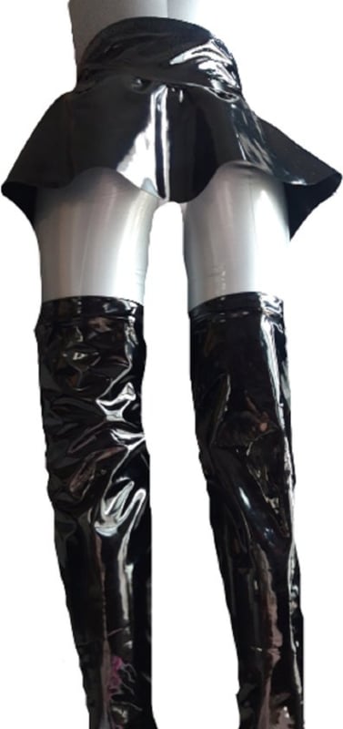 Datex mini Rok - Maat XS T/m XXL zwart Rollenspel sm dames sexy Glans kleding mix van Latex en stof | Datex