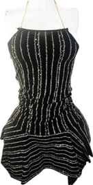Jurk - Onesize - Strass steentjes Gala feest glitter jurk zwart