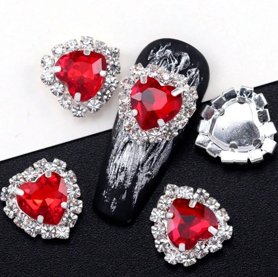 BamBella® Grote strass stenen - 10 stuks - Rood - steentjes groot kleding versieren steentjes DIY hobby knutselen Glitter