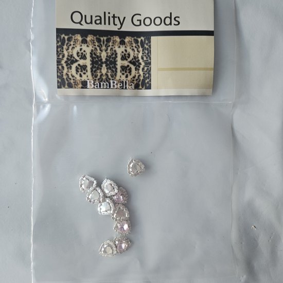 BamBella® mix look kleine stenen - 10 stuks - kleding versieren steentjes DIY hobby knutselen Glitter