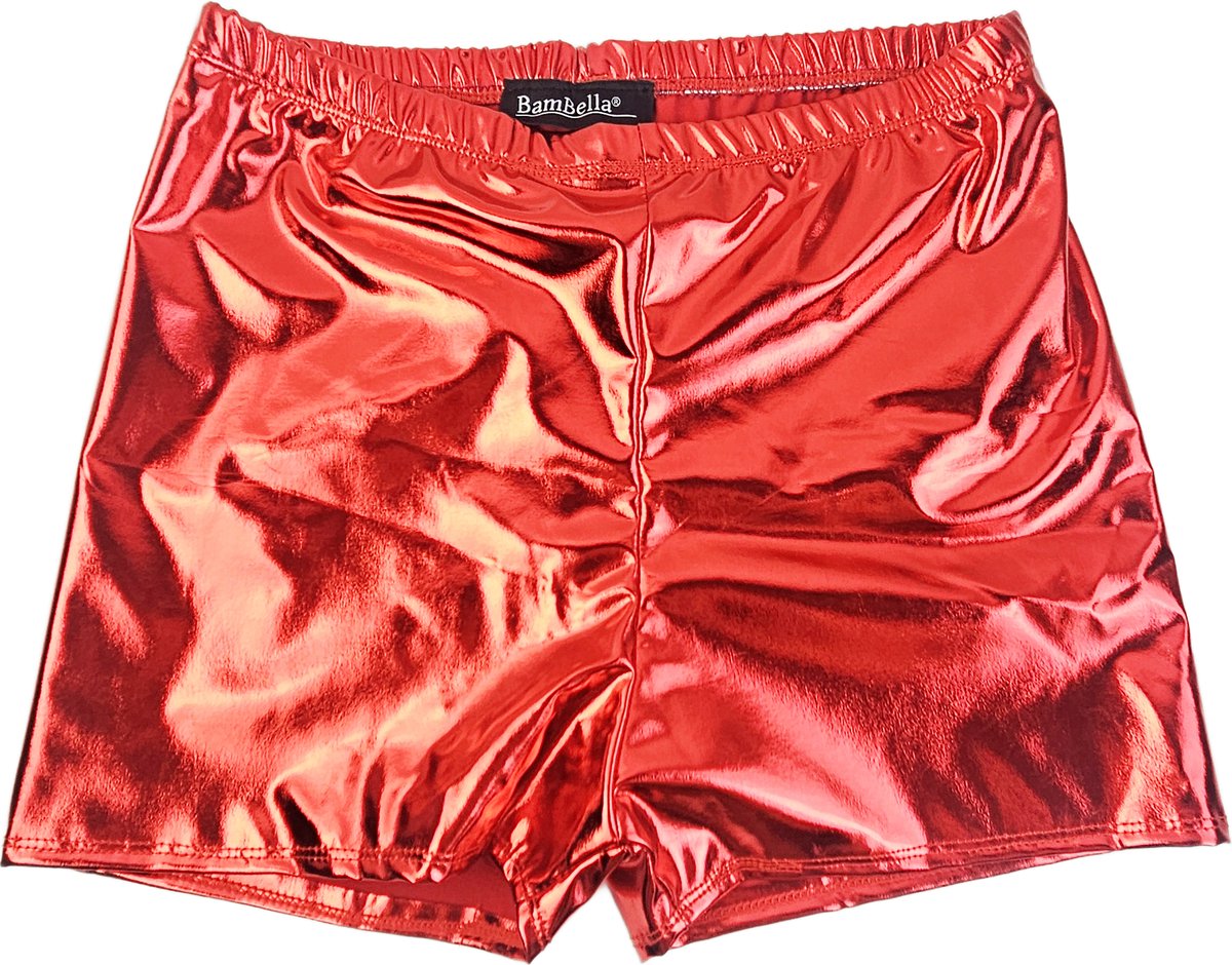 BamBella® Korte broek -  Wetlook Dames - Gpid  Glans Lame metallic Short gym broek