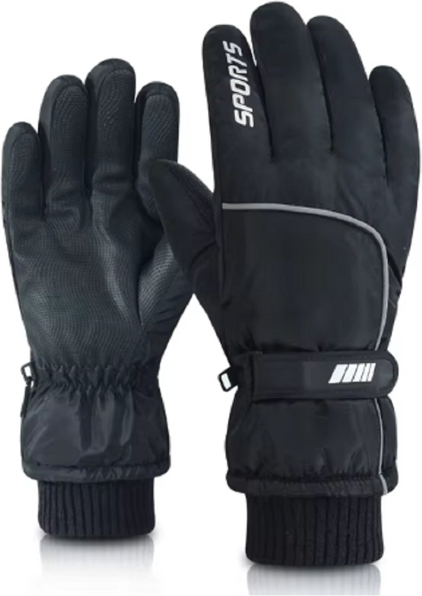 BamBella® Zeer dikke Handschoenen winter wintersport thermo fleece binnenkant zwart