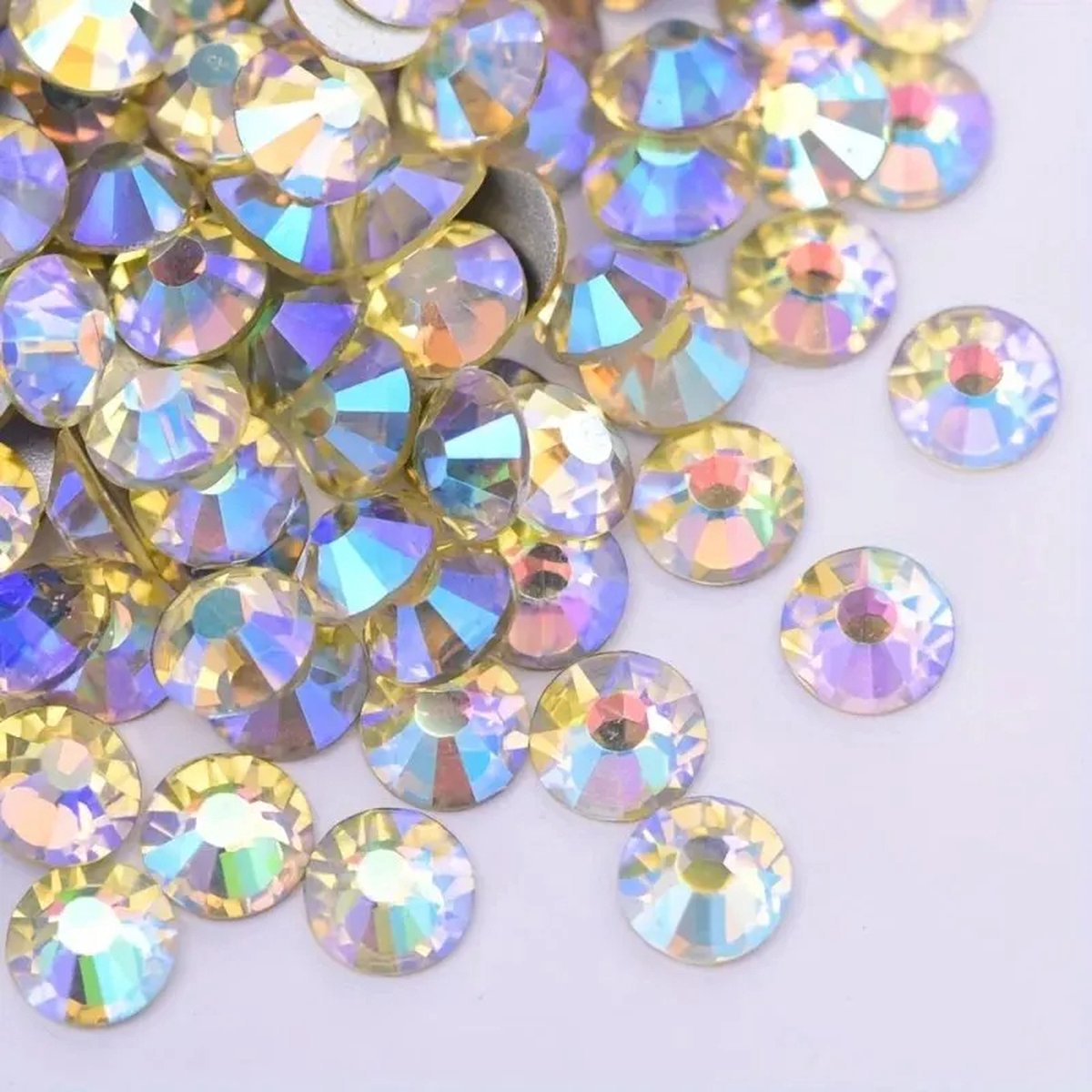 BamBella® Plak strass Steentjes - 1440 stuks - SS16 - Goudgeel AB strass stenen glitters nail art kleding versieren