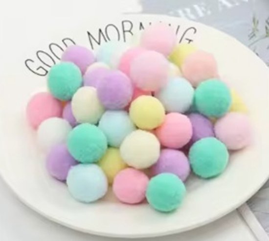 25 Stuks - Grote bollen - Knutsel pompoms gekleurd - 2 cm - Gekleurde balletjes - Hobby decoratie materiaal - Knutselen pom pom pompons