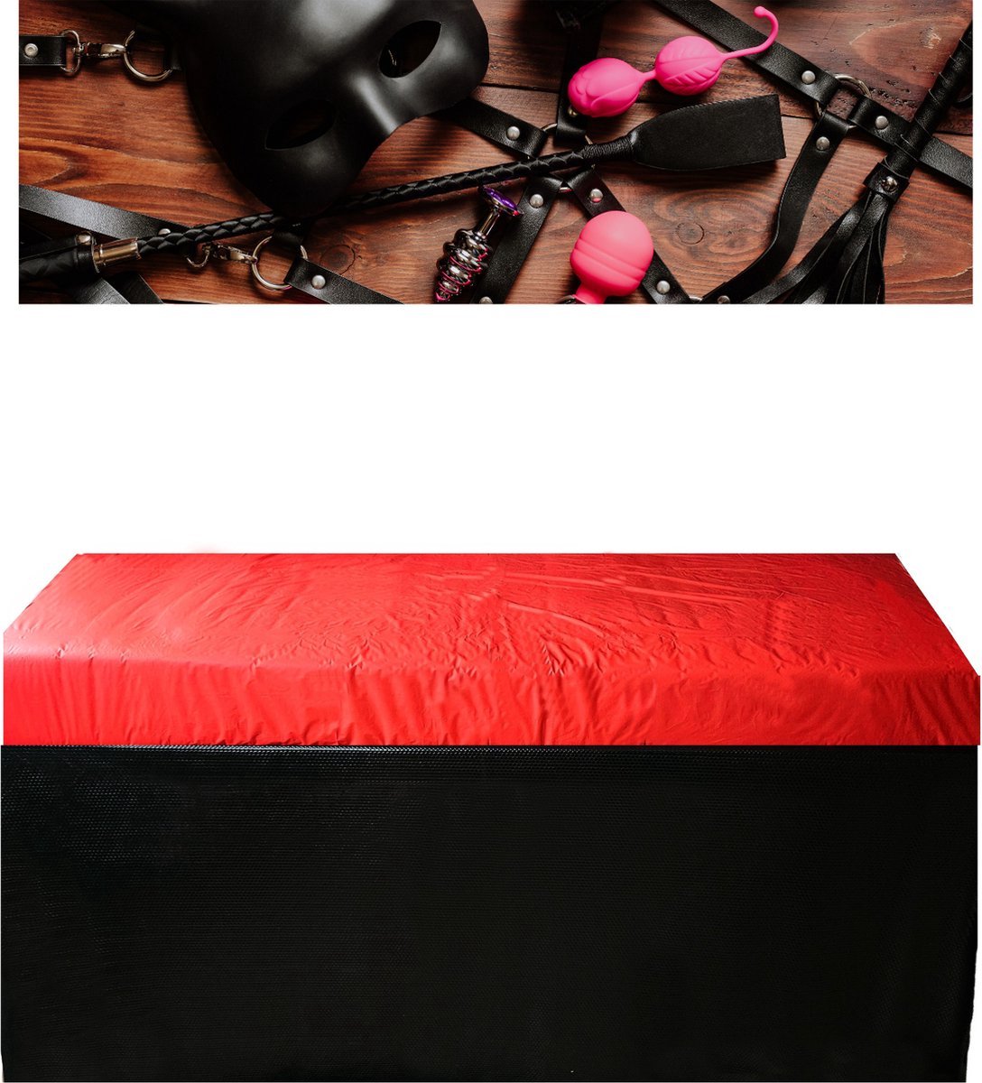 Laken  130X220 BNDGx® - Rood - Waterdicht voor bed - Seks - PVC Stof - - matras beschermer