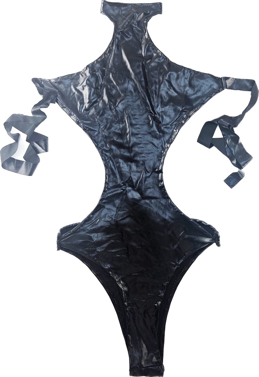 BamBella ® Bodysuit  glans stof wetlook Erotische jumpsuit pak - Catsuit BDSM - Glanzend