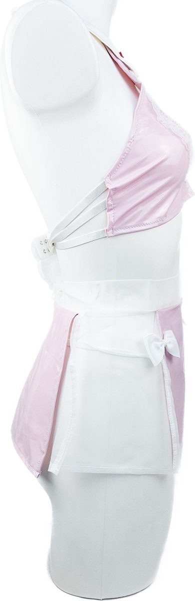 BamBella ® Sexy Cosplay Rollenspel kleding - Onesize - Datex ( Latex en stof)outfit dames Zuster pak Roze Set