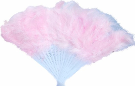 Roze veren waaier - Feest - verkleden meisje -