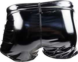 BamBella ® - Boxer short   Datex Zwart (Latex en stof SM kleding BDSM erotische heren kleding