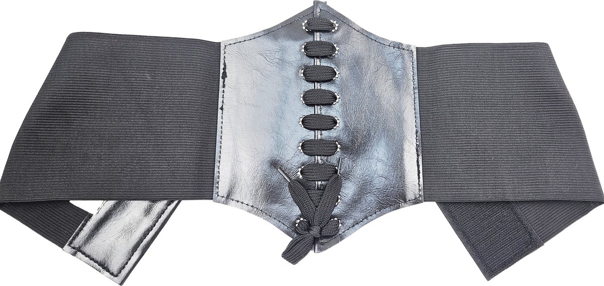 BamBella ® - Riem Mode Body Gothic met vetersluiting Verstelbaar zwart goth nep leer