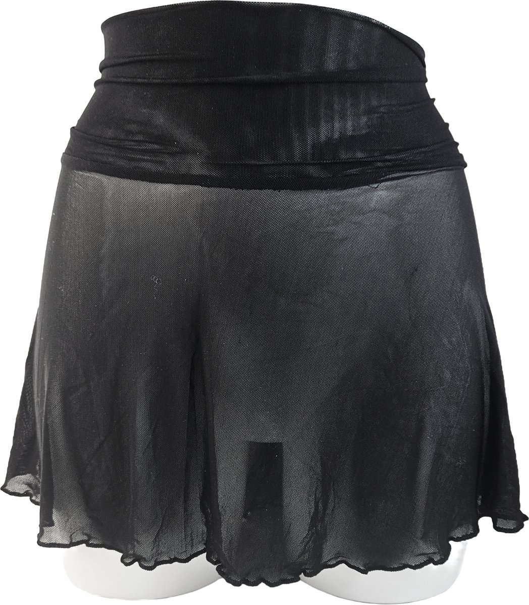 BamBella® - Erotische rok - Onesize - Doorzichtig doorschijnend stretch Zwart