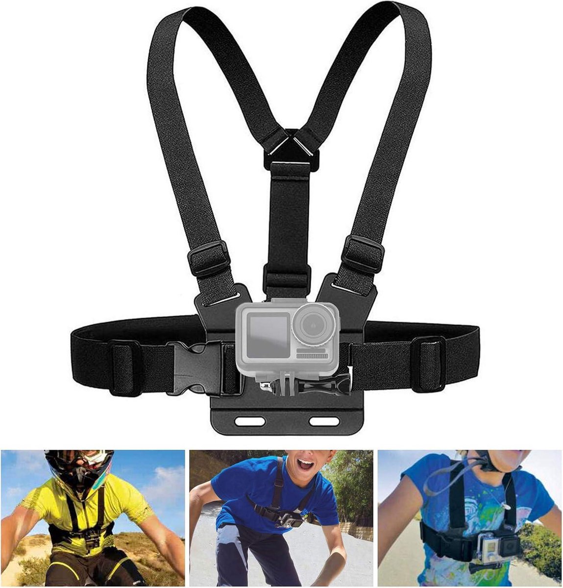 Verstelbare Elastische Camera Borstband - 4 punts - voor OSMO ACTIE - Borstbevestiging Harnas .