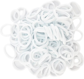 Haar elastiekjes - 50 stuks - elastiek gekleurd Wit