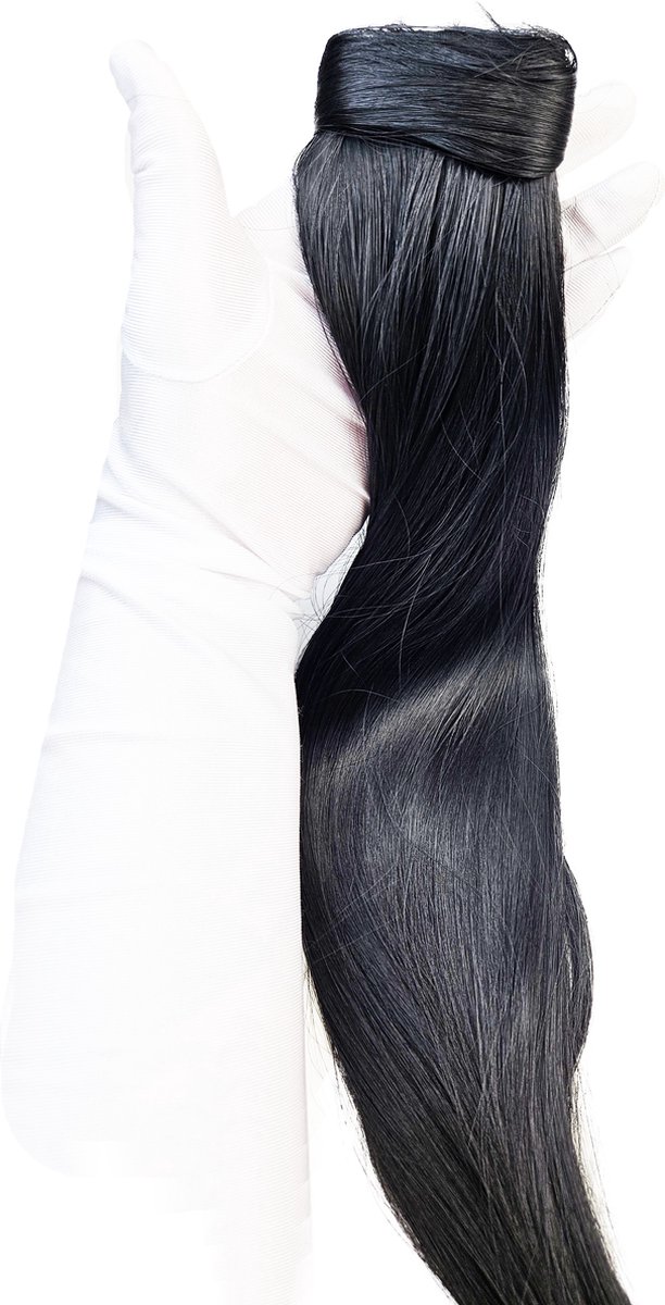 Paardenstaart hair extentsions Zwart wrap around - Synthetisch haar