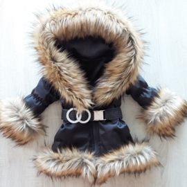 Women's  Winter Coat With Big Fur Collar Fur Faux Fur Jacket