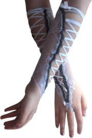 Handschoenen van kant onesize Lange Elastische Visnet vingerloze
