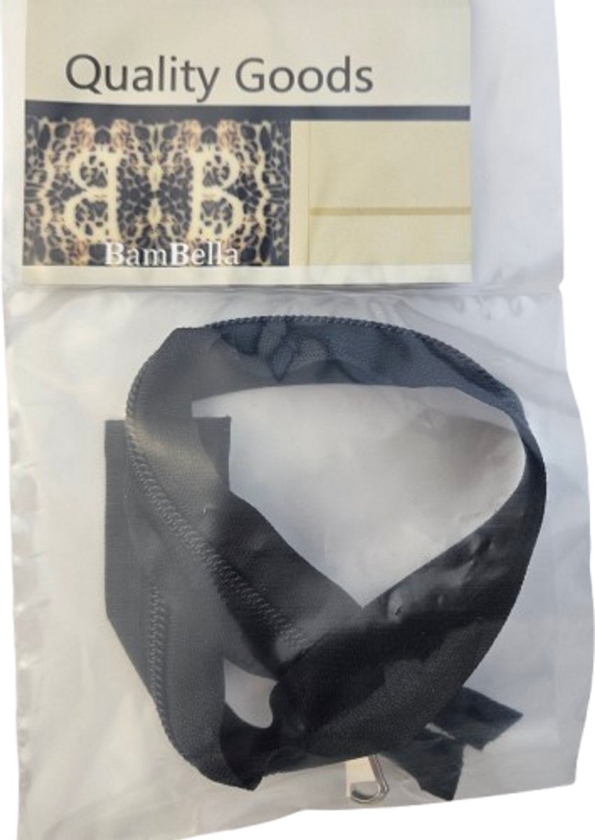 BamBella® Rits 40 cm - Zwart - Deelbaar - Zilverkleurig