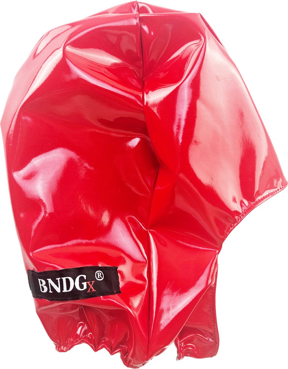 BNDGx® -Masker Datex (Mix LATEX en stof) mond opening - Erotiek - Extreme BDSMsm fetish Rollenspel kleding Zwart