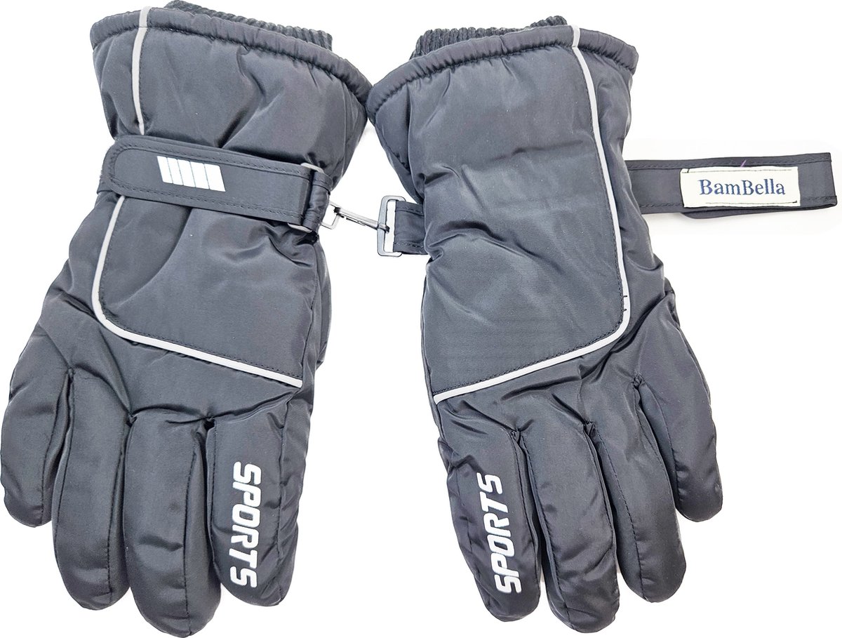 BamBella® Zeer dikke Handschoenen winter wintersport thermo fleece binnenkant zwart