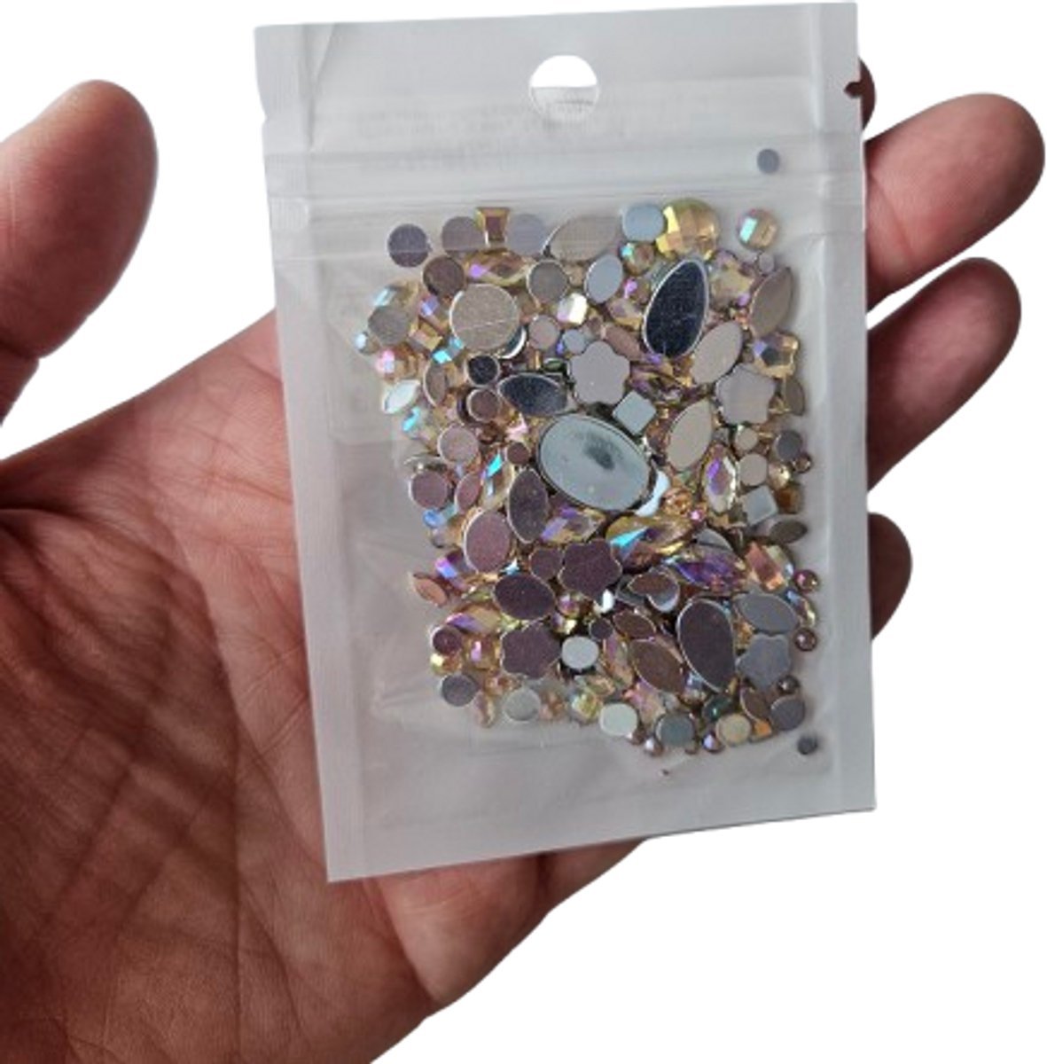 BamBella® mix plak glitter stenen - mix 200 stuks - kleding versieren steentjes DIY hobby knutselen