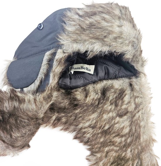 BamBella® Dikke Muts met oorflappen Russische piloten muts winter fleece warm imitatie bont binnenkant met flappen