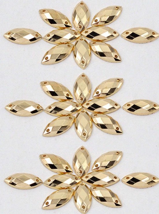 BamBella® AB wit kleur - Grote Naai strass Steentjes - 50 stuks - zilver kleurig strass stenen glitters kleding versieren