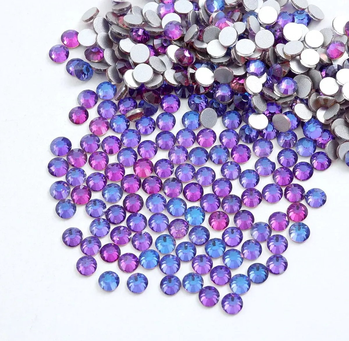 BamBella® Plak strass Steentjes - 1440 stuks - SS6 - Paars strass stenen glitters nail art kleding versieren