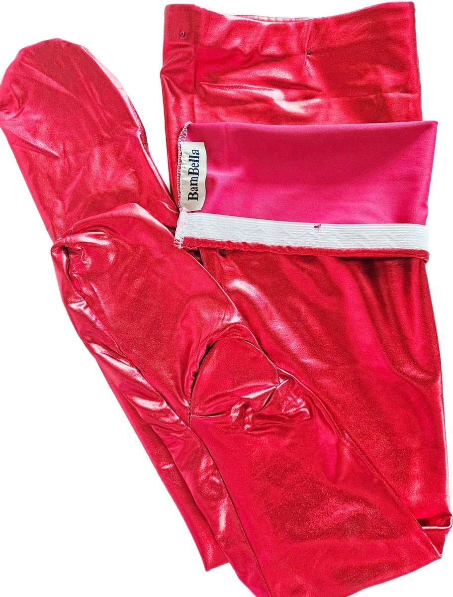 BamBella® - Hoge Kousen - Onesize - Rood Shiny Wetlook - Sexy Kniekousen van Super Glans Dames sokken