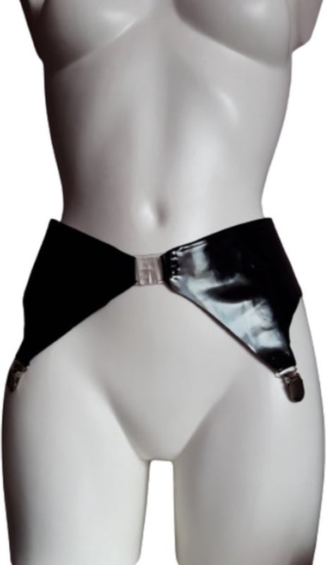 Jarretel LATEX gordel zonder kousen- maat XL - voor knie kousen - Erotische lingerie dames - Sexy garter belt met jarretels