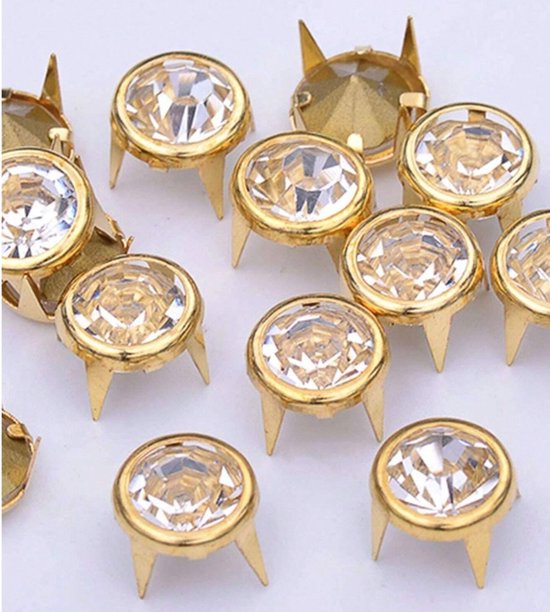 BamBella® - 50 stuks studs steentje buigbaar eenvoudige montage zelf gothic schoenen kleding versieren naaien fournituren siernagel