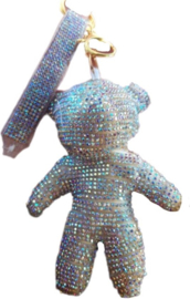 Sleutelhanger Tashanger Grote beer met stenen beertje 20CM met nep diamantjes