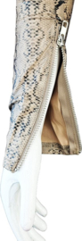 Jumpsuit - Maat S/M - Pak slangen print - Stretch - dierenprint korte mouwen pak wetlook lange mouwen