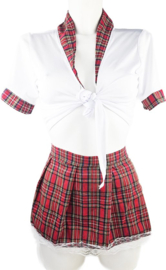 BamBella ® Sexy erotische uniform - Maat S/M - Schoolmeisje Rollenspel kleding outfit dames