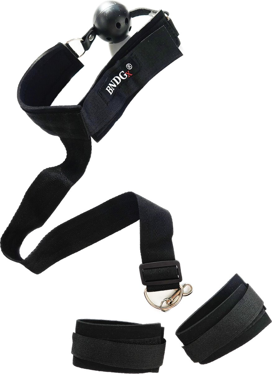 BNDGx® - Bondage restraint Set BDSM riem - Handboeien set - Seksspeeltjes voor koppels - Sex toys - zwart