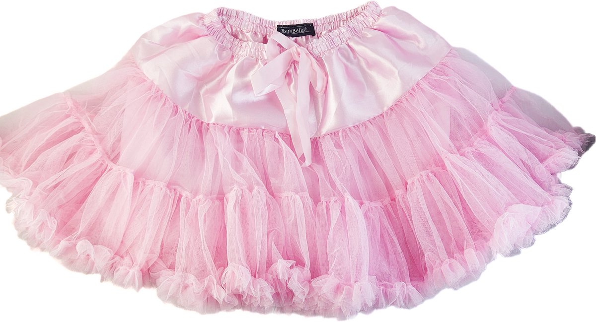 BamBella® - Onesize Grote Petticoat Grote rok poffig Rood Tulle laagjes rokje doorzichtig onder rok dames