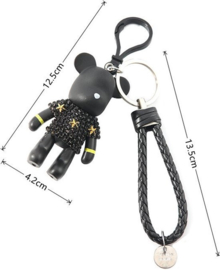 Sleutelhanger - zwart - Glitter hanger tashanger - Beer