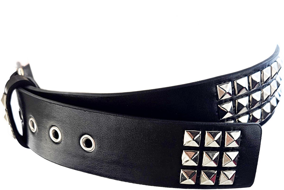 BamBella® - Riem Heup - 105cm maat S M L - verstelbare Belt Dames heupriem taille steentjes roze Skull goth broekriem