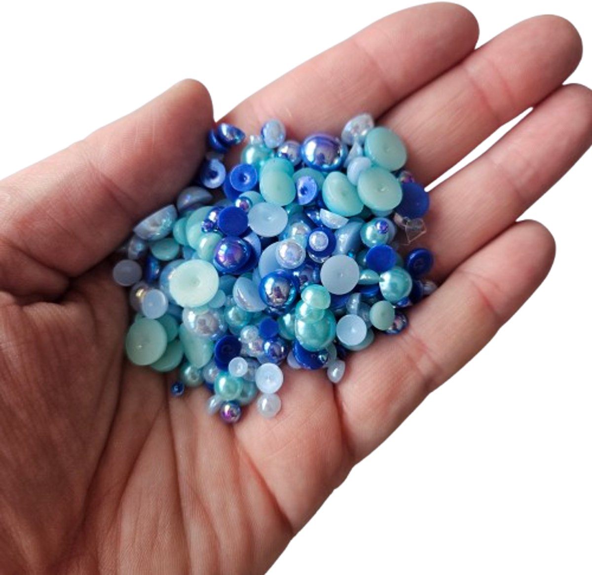 BamBella® Plak strass Steentjes Blauw - 1800 stuks - klein en grote - parel rond strass stenen glitters nail art kleding versieren