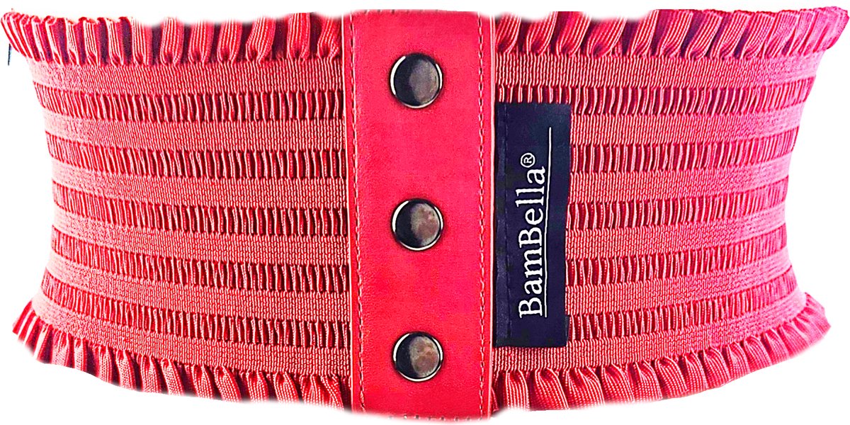 BamBella ® - Riem Maat Onesize - Rood Mode Body Gothic Goth taille riem zwart met korset belt