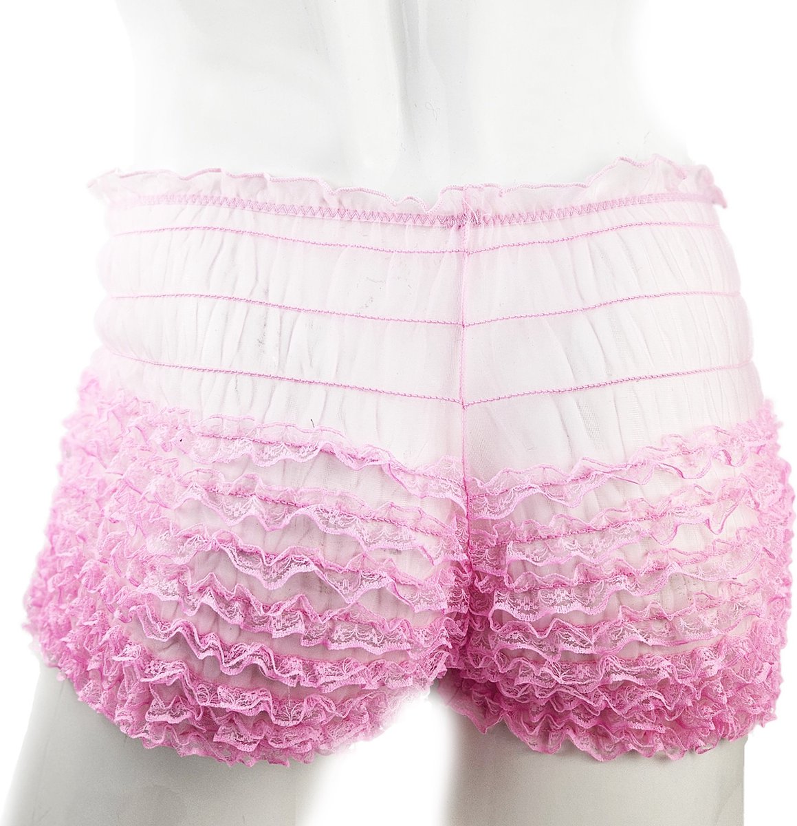 BamBella ® - Boxer short - Onesize - Sexy Erotische - Roze Dun kant gaas stof Ondergoed
