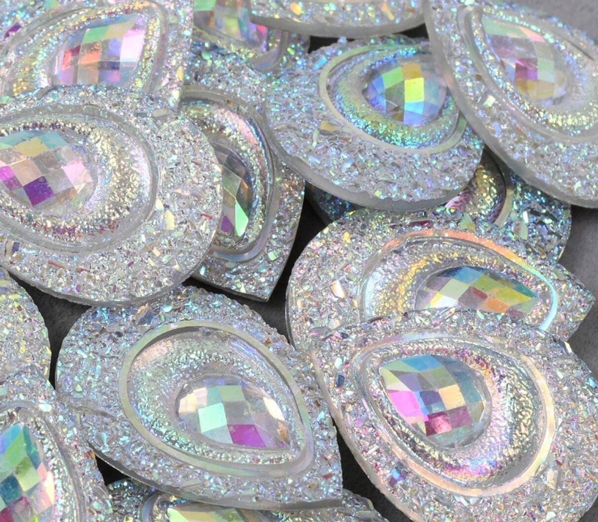 BamBella® mix grote stenen - 100 stuks - kleding versieren steentjes DIY hobby knutselen Glitter