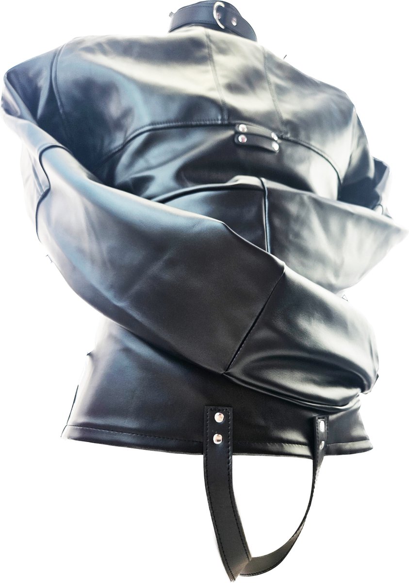 BNDGx® - Dwangbuis Straight jacket - Nep Leer - Onesize - Extreme BDSM Bondage Restraint Erotische sex kleding keurslijf