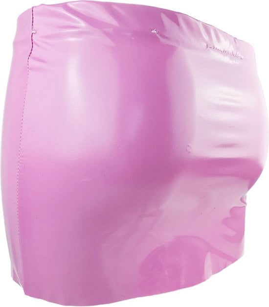 Datex mini Rok - Maat XS T/m XXL Roze Rollenspel sm dames sexy Glans kleding mix van Latex en stof | Datex